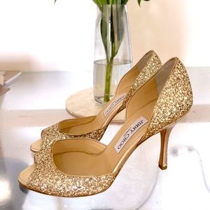 Exclusive: Jimmy Choo Exclusive Champagne / Gold High Heels - Sandals / Peep Toe